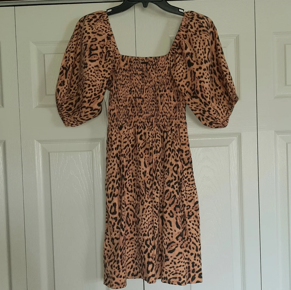 Billabong Brown Print Puff Sleeve Dress - Picture 4 of 8